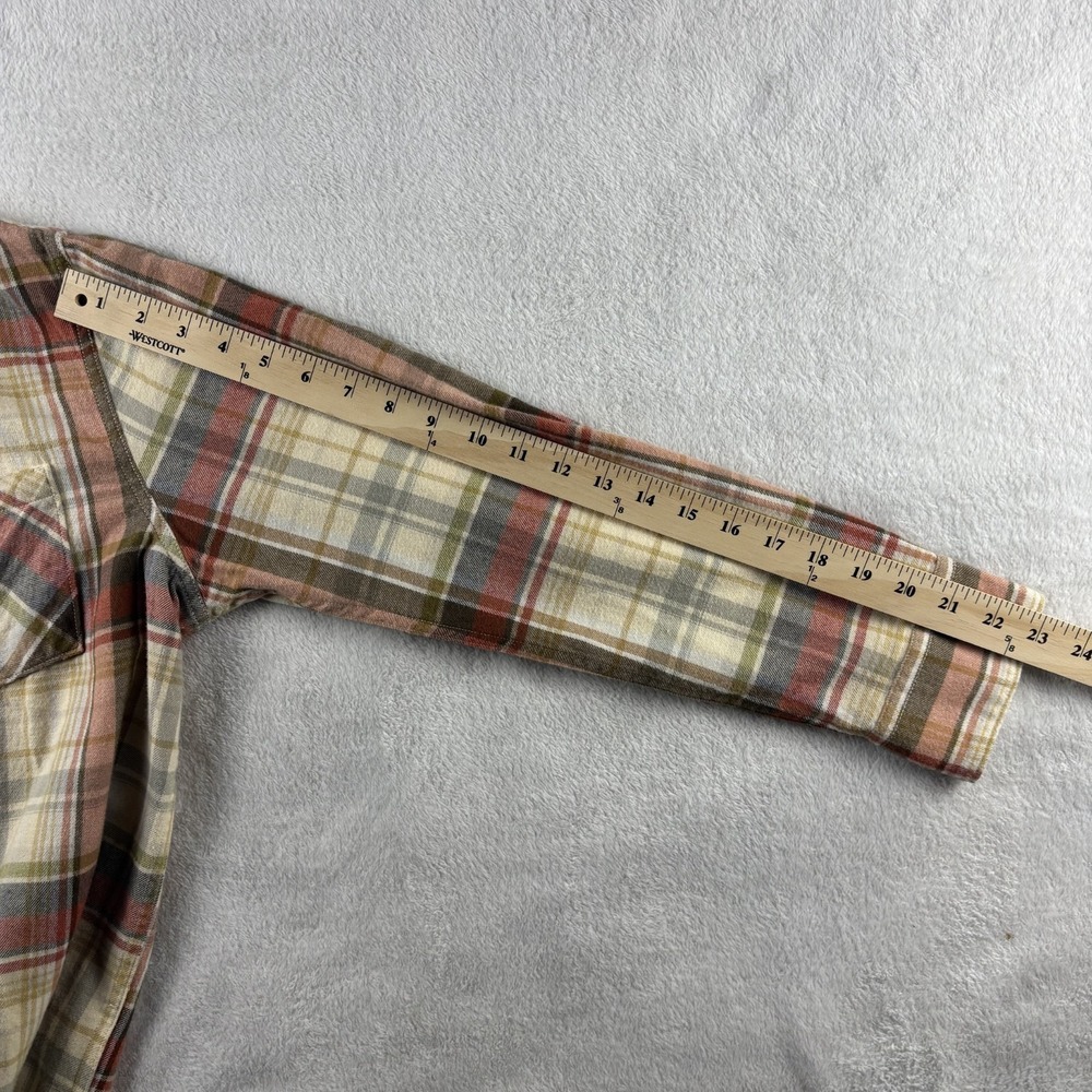 O'Neill Logan Flannel Shirt Womens Small Tan Plaid Long Sleeve Outdoor Fall Ski - Picture 10 of 12
